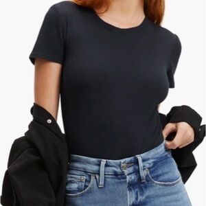 Good American Black Short Sleeve Tee